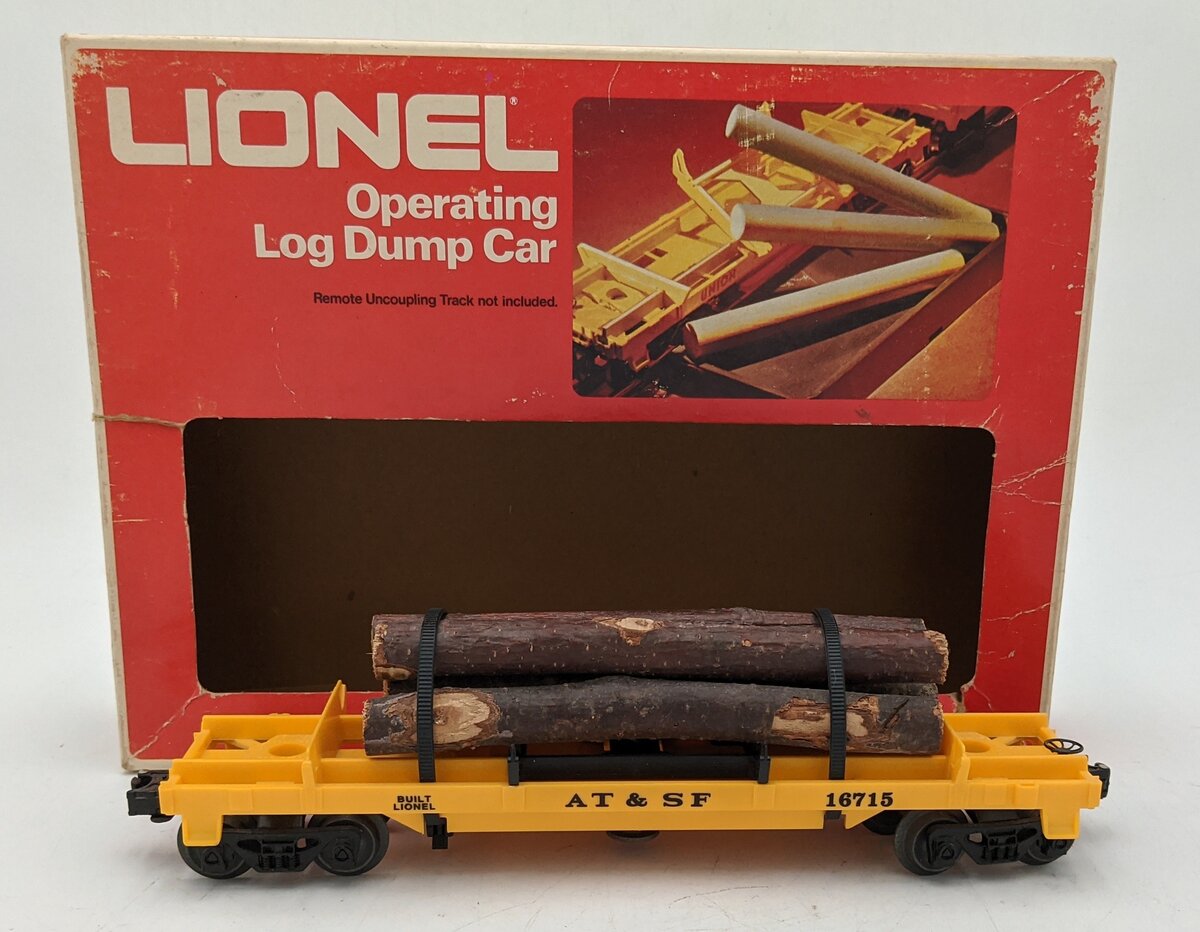 Lionel 6-9303 O Gauge Union Pacific Operating Log Dump Car #16715 VG/Box