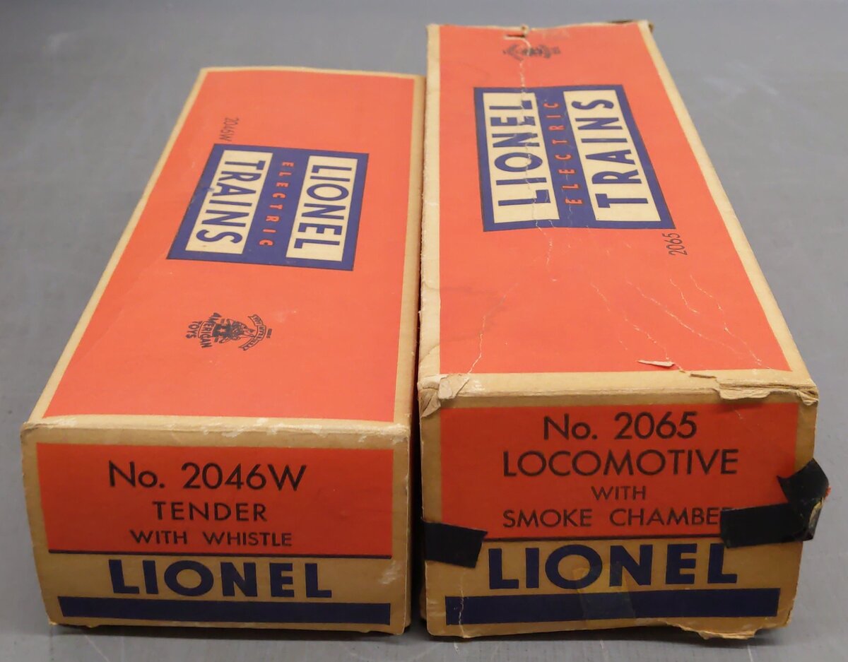 Lionel 2065 Vintage O Gauge 4-6-4 Small Hudson Steam Locomotive & 2046W Tender VG/Box