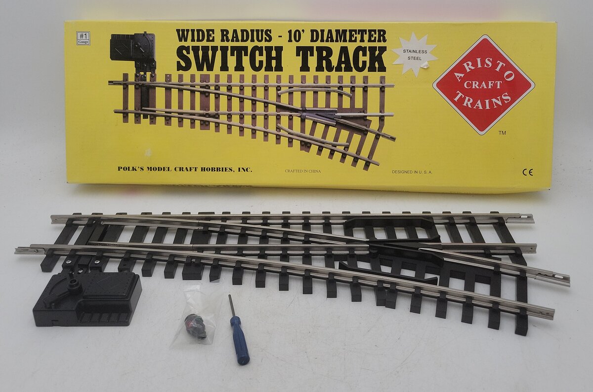 Aristo-Craft 20370 G Scale Stainless Steel Right Hand Manual Switch Turnout EX/Box