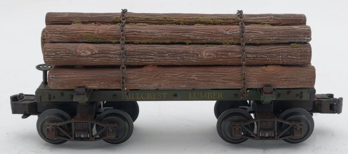 MTH 20-90669E O Hillcrest Lumber Co Skeleton Flat Car w/Load #28 (Custom)/Box