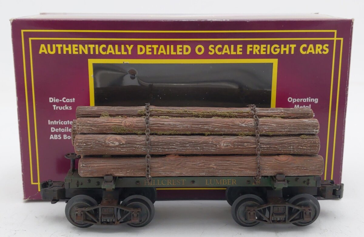 MTH 20-90669E O Hillcrest Lumber Co Skeleton Flat Car w/Load #28 (Custom)/Box