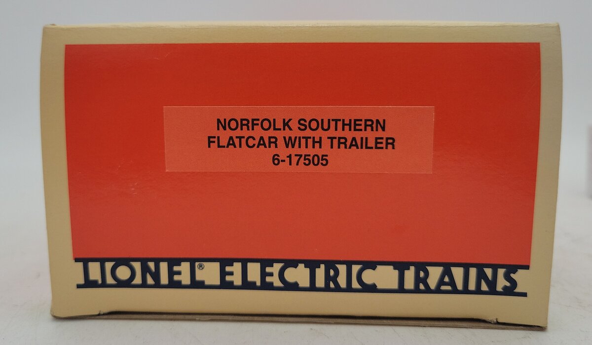 Lionel 6-17505 O Norfolk Southern Flatcar with Triple Crown Trailer EX/Box