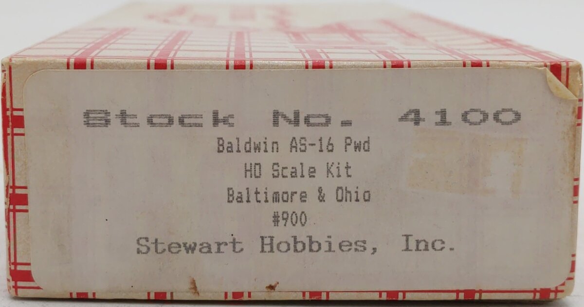 Stewart 4100 HO Baltimore &Ohio Bladwin AS-16 Diesel Locomotive Kit #900 VG/Box