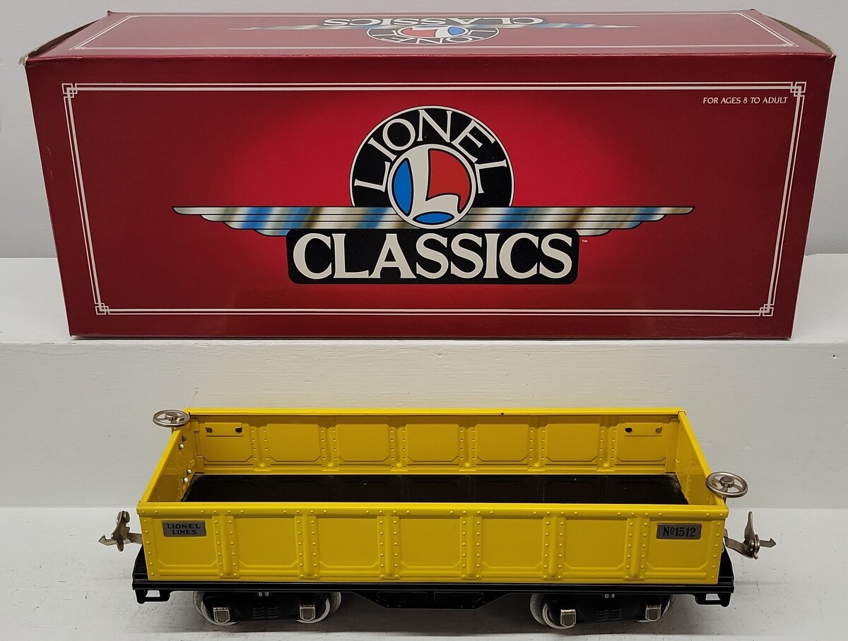 Lionel 6-13300 Standard Gauge 512 Yellow Gondola EX/Box