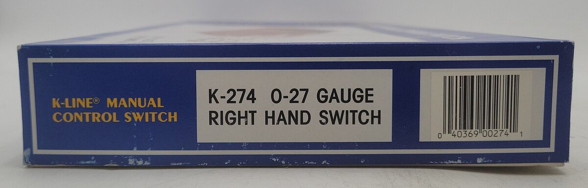 K-Line K-0274 O-27 Gauge 42" Right Hand Manual Switch EX/Box