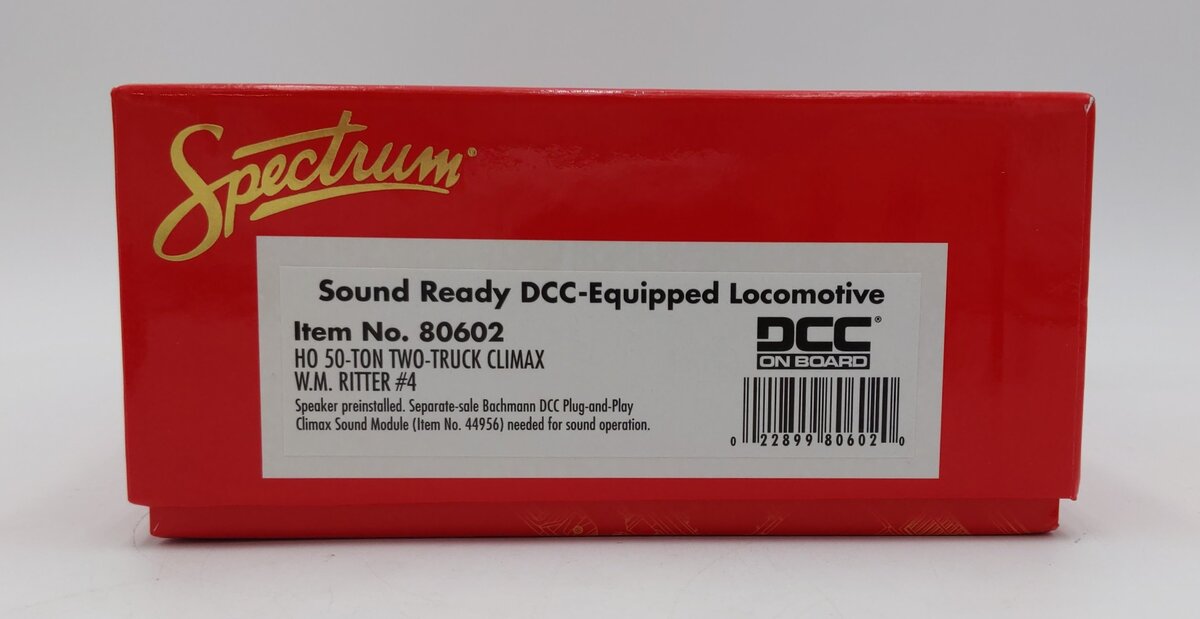 Bachmann 80602 HO WM Ritter 50-Ton Two-Truck Climax Logging locomotive #4 VG/Box