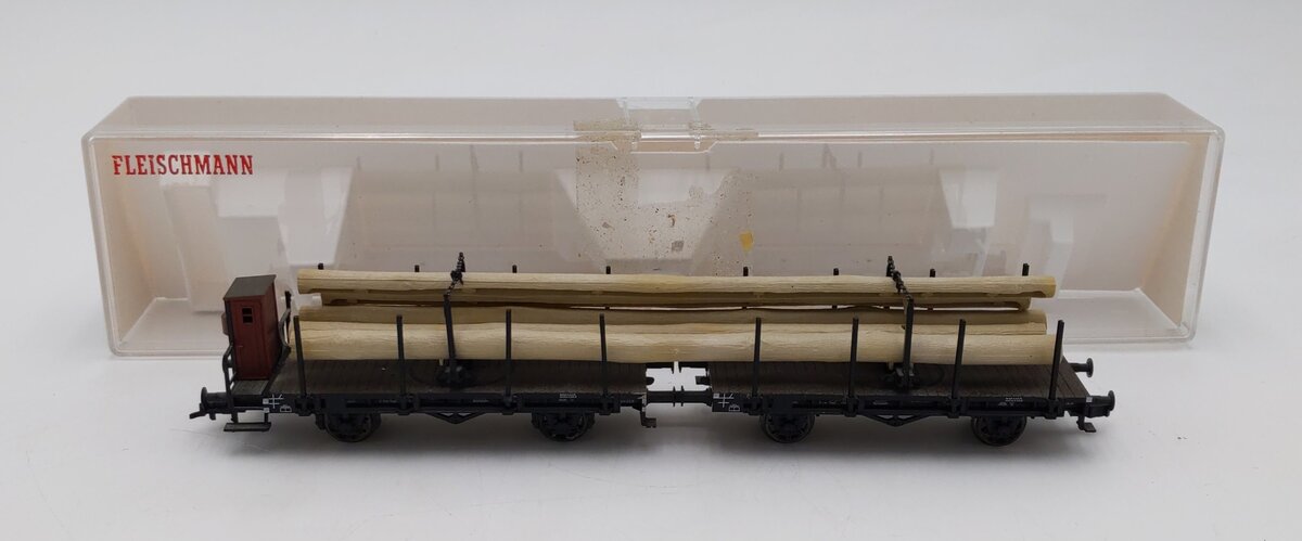 Fleischmann 5252 HO Flatcar with Log Load EX/Box