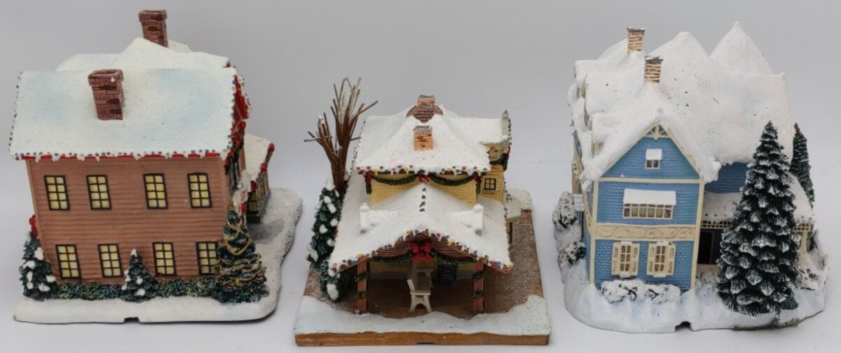 Hawthorne Village Assorted Ceramic Decorative Christmas & Winter Buildings [3] EX