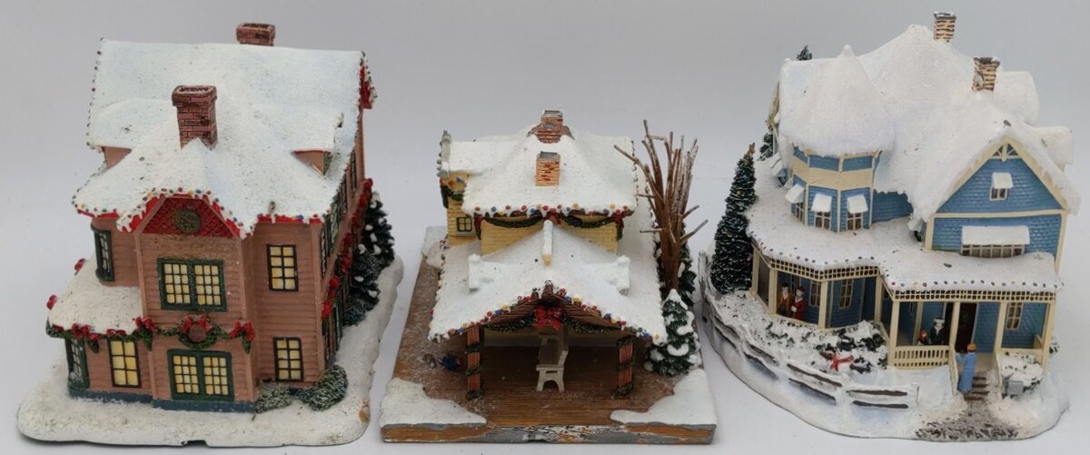 Hawthorne Village Assorted Ceramic Decorative Christmas & Winter Buildings [3] EX