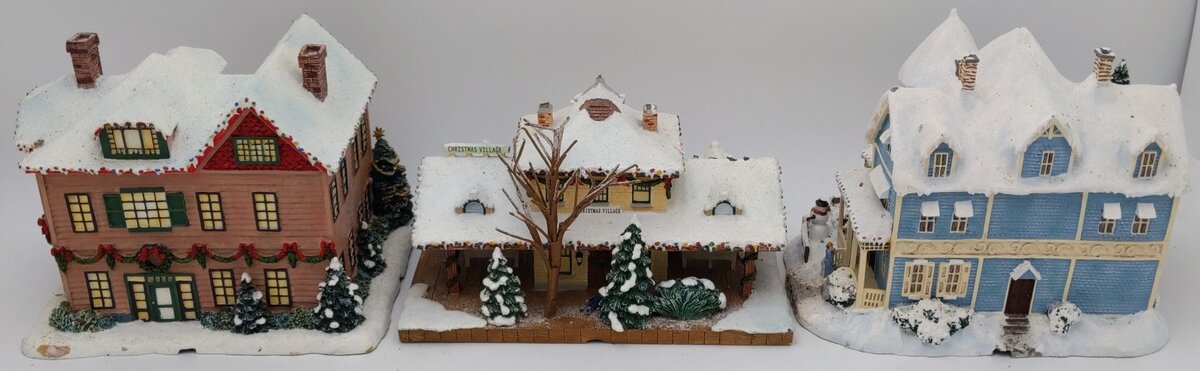 Hawthorne Village Assorted Ceramic Decorative Christmas & Winter Buildings [3] EX