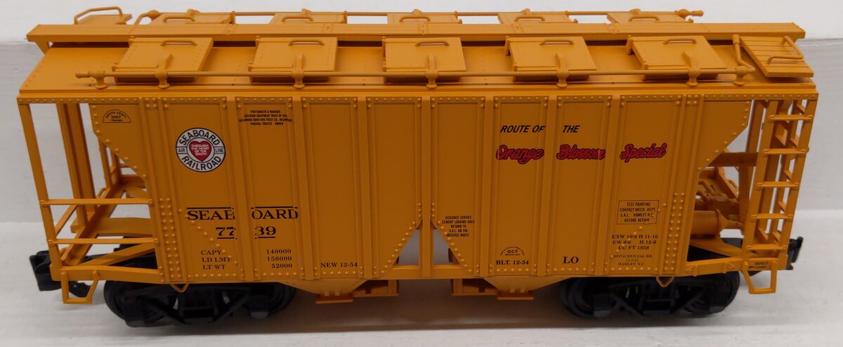 Aristo-Craft 41299-3 G Scale Seaboard Airline 2-Bay Covered Hopper Car #7739 LN