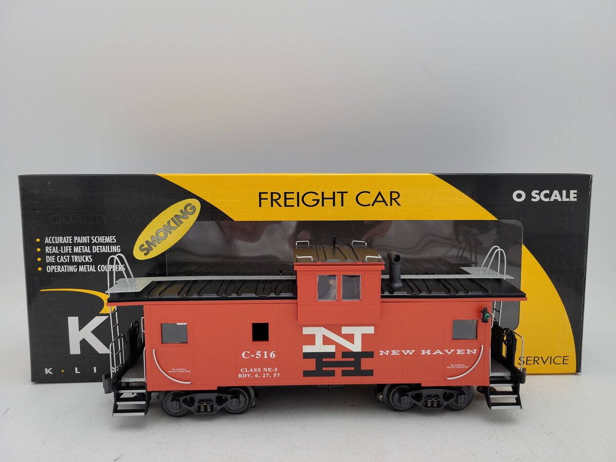 K-Line K613-1791 O Gauge New Haven Extended Vision Smoking Caboose #C-516 EX/Box