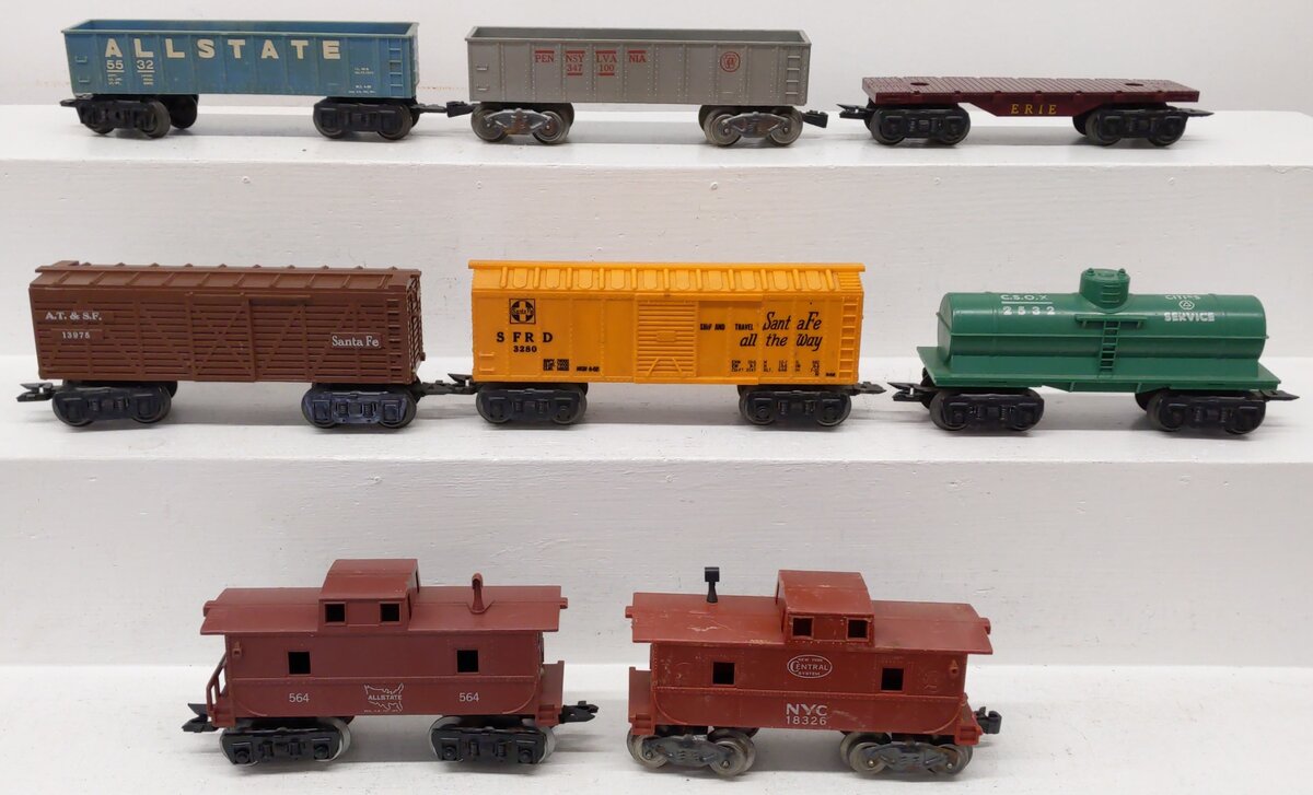 Marx Vintage O Freight Cars 347100, 18326, 13975, 2532, 5532, 564, 3280 [8] VG