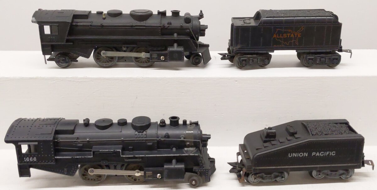 Marx Vintage O Locomotives & Tenders 1666, 666, 0951, 961 [4] VG
