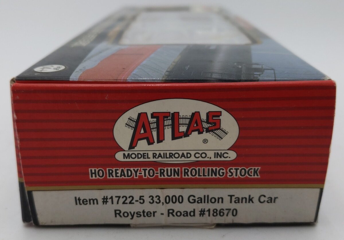 Atlas 1722-5 HO Royster 33,000 Gallon Tank Car #18670 EX/Box