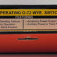 MTH 40-1068 O Gauge RealTrax O-72 Wye Remote Switch Turnout LN/Box