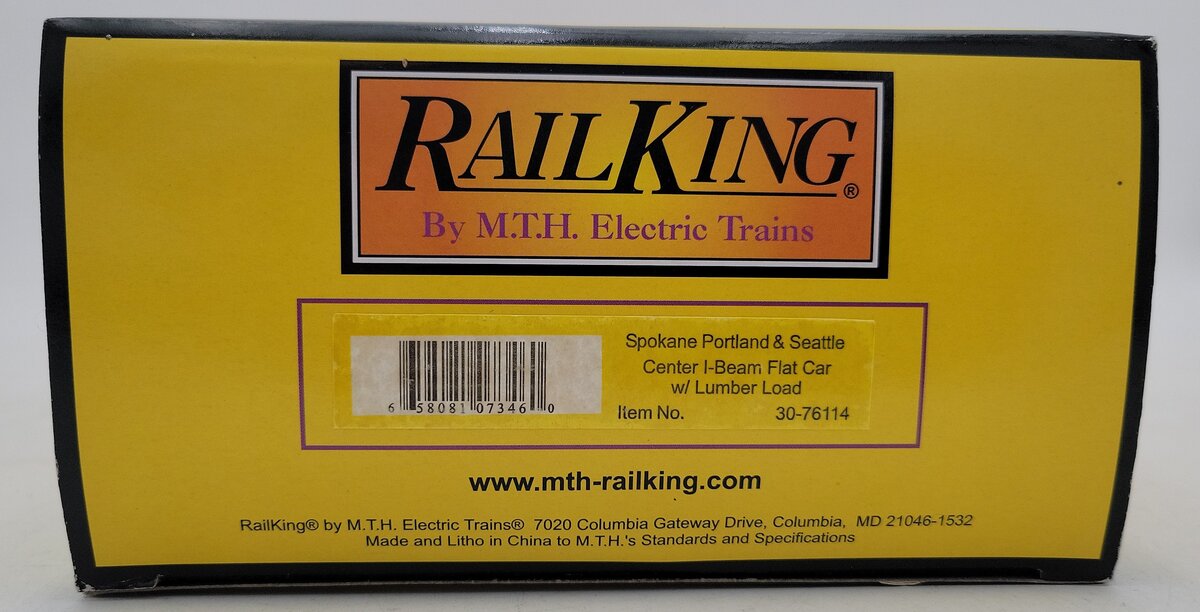 MTH 30-76114 O Gauge Spokane Portland & Seattle Center I-Beam Flat Car ...