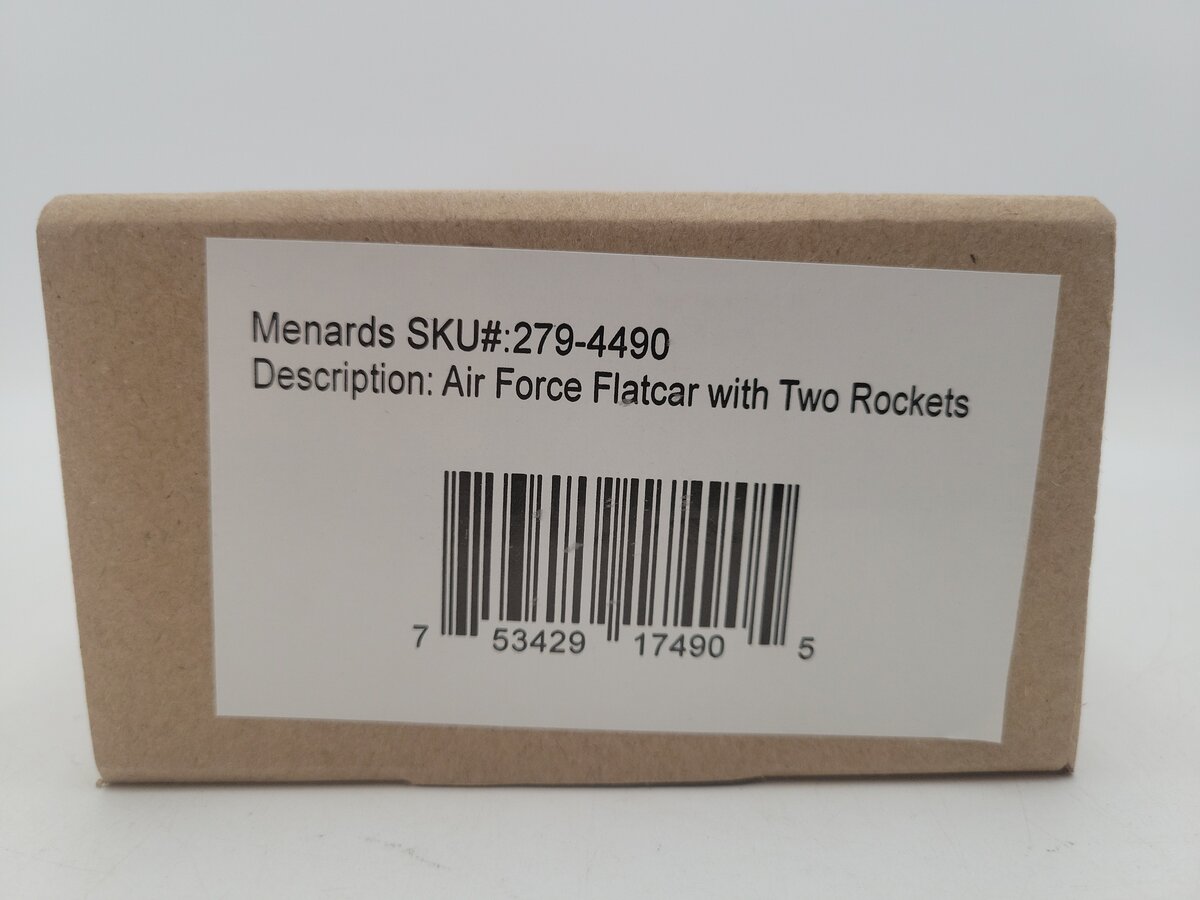 Menards 279-4490 O Gauge US Airforce Flatcar w/ 2 Rockets EX/Box