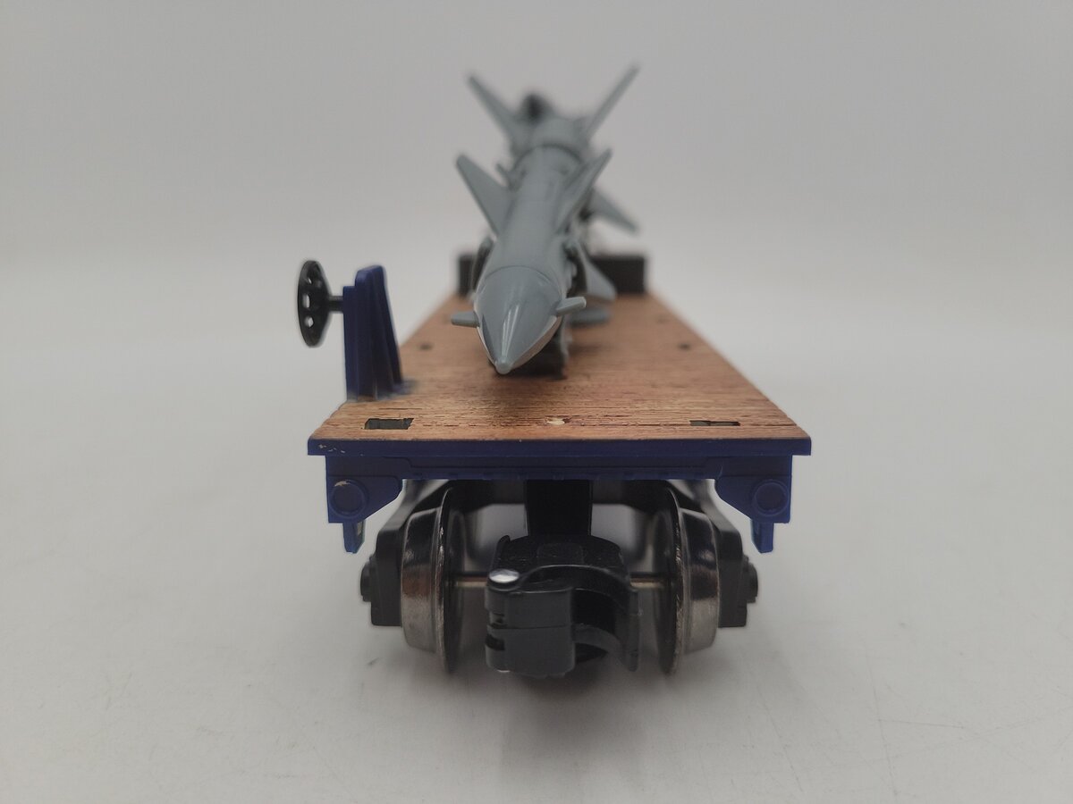 Menards 279-4490 O Gauge US Airforce Flatcar w/ 2 Rockets EX/Box