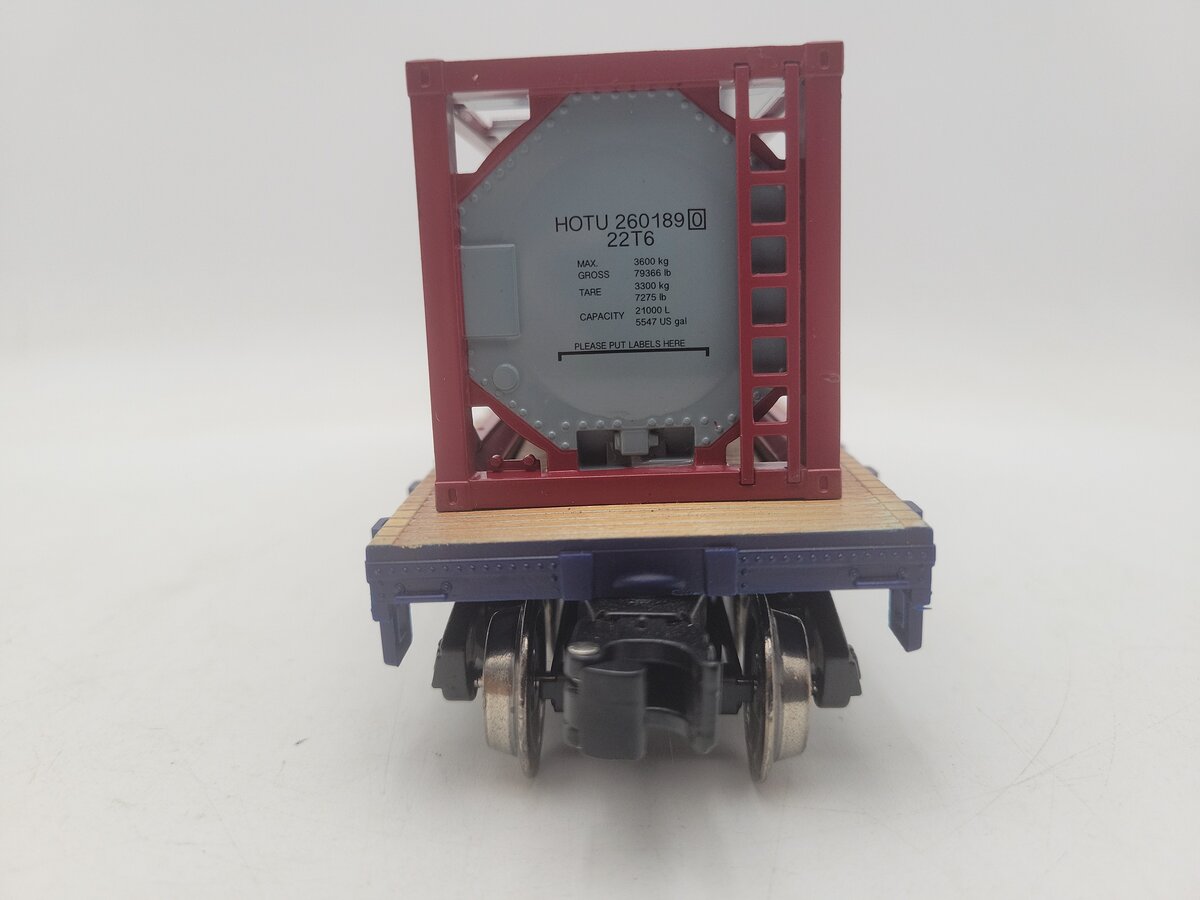 Menards 279-3448 O Gauge Navy Flatcar w/ Navy Van & Rocket Fuel Container EX/Box