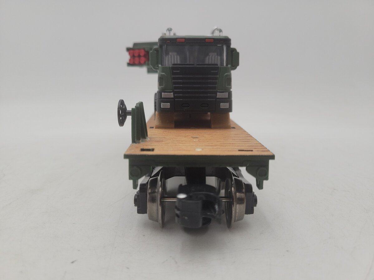 Menards 279-3964 O Gauge US Army Flatcar w/ Army Truck & HIMARS EX/Box