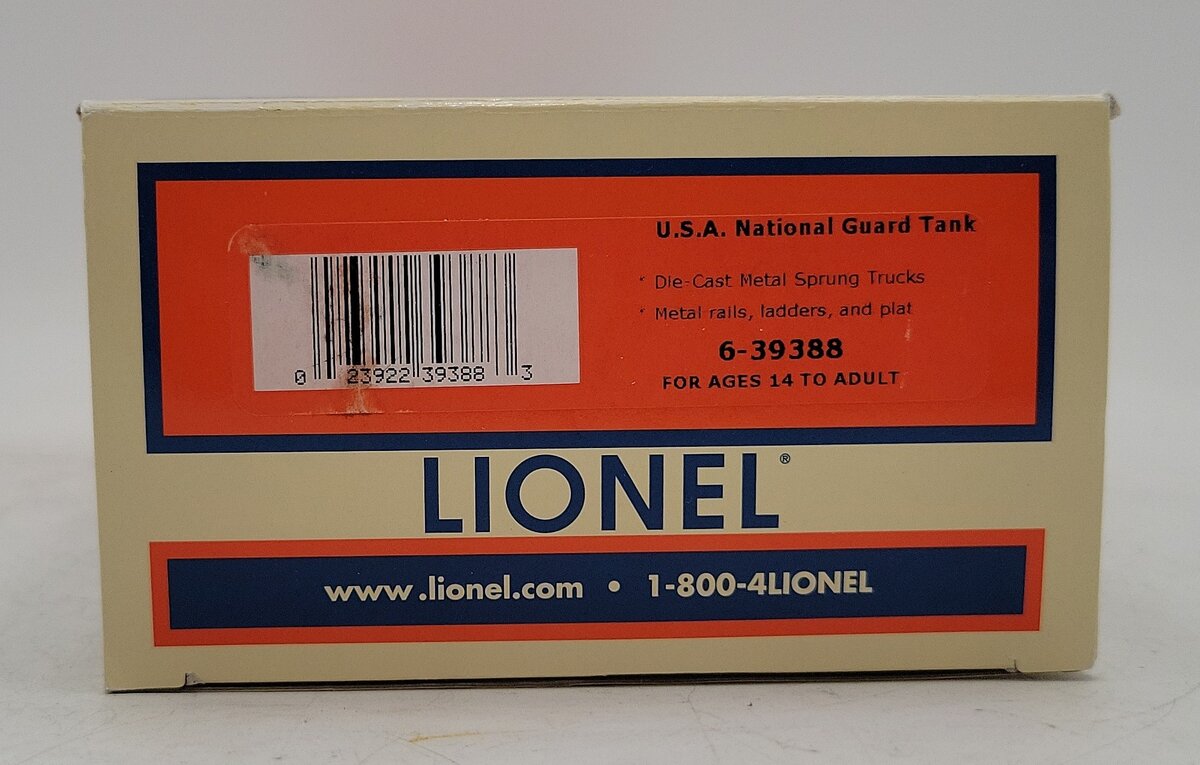 Lionel 6-39388 O USA/National Guard Tank Car EX/Box