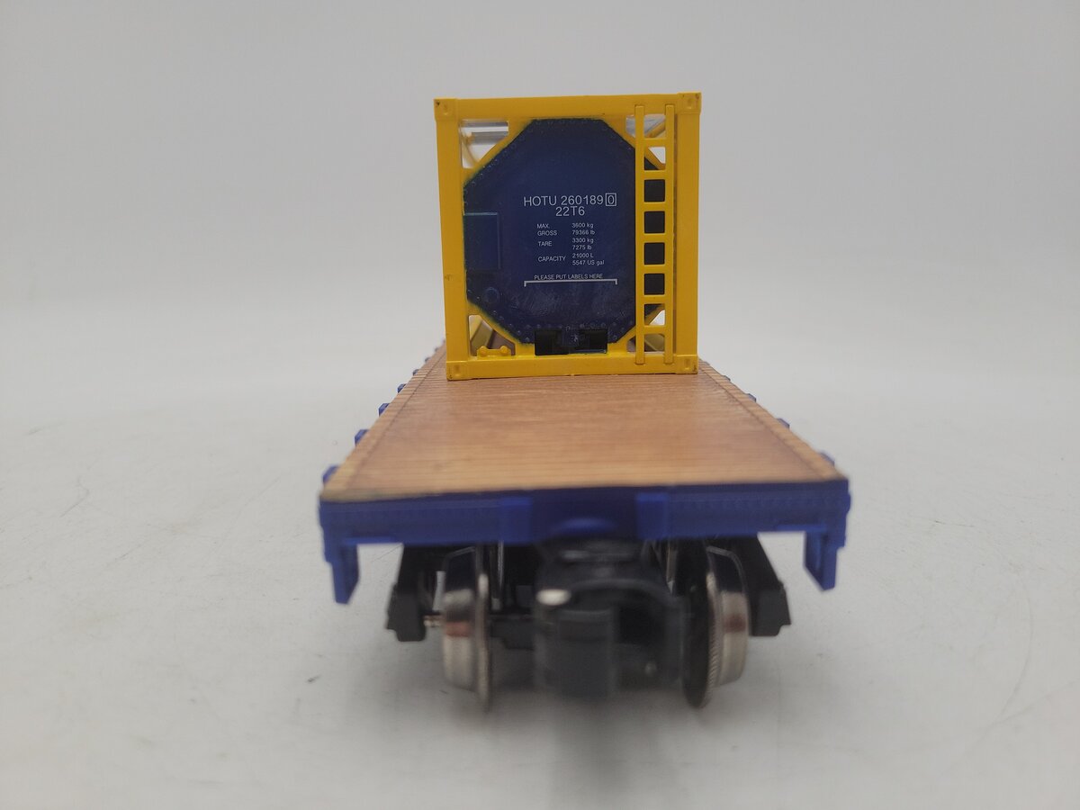 Menards 279-3187 O Gauge US Army Flatcar w/ Jet Fuel Container #2716 EX/Box