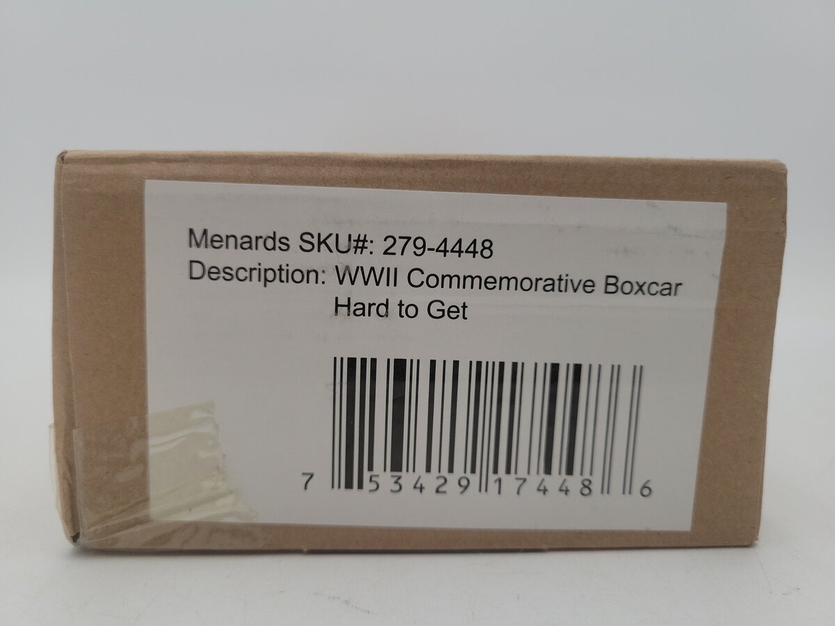 Menards 279-4448 O Gauge WWII Commemorative Hard to Get Boxcar EX/Box