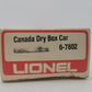 Lionel 6-7802 O Gauge Canada Dry Boxcar #7802 VG/Box