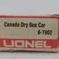 Lionel 6-7802 O Gauge Canada Dry Boxcar #7802 VG/Box