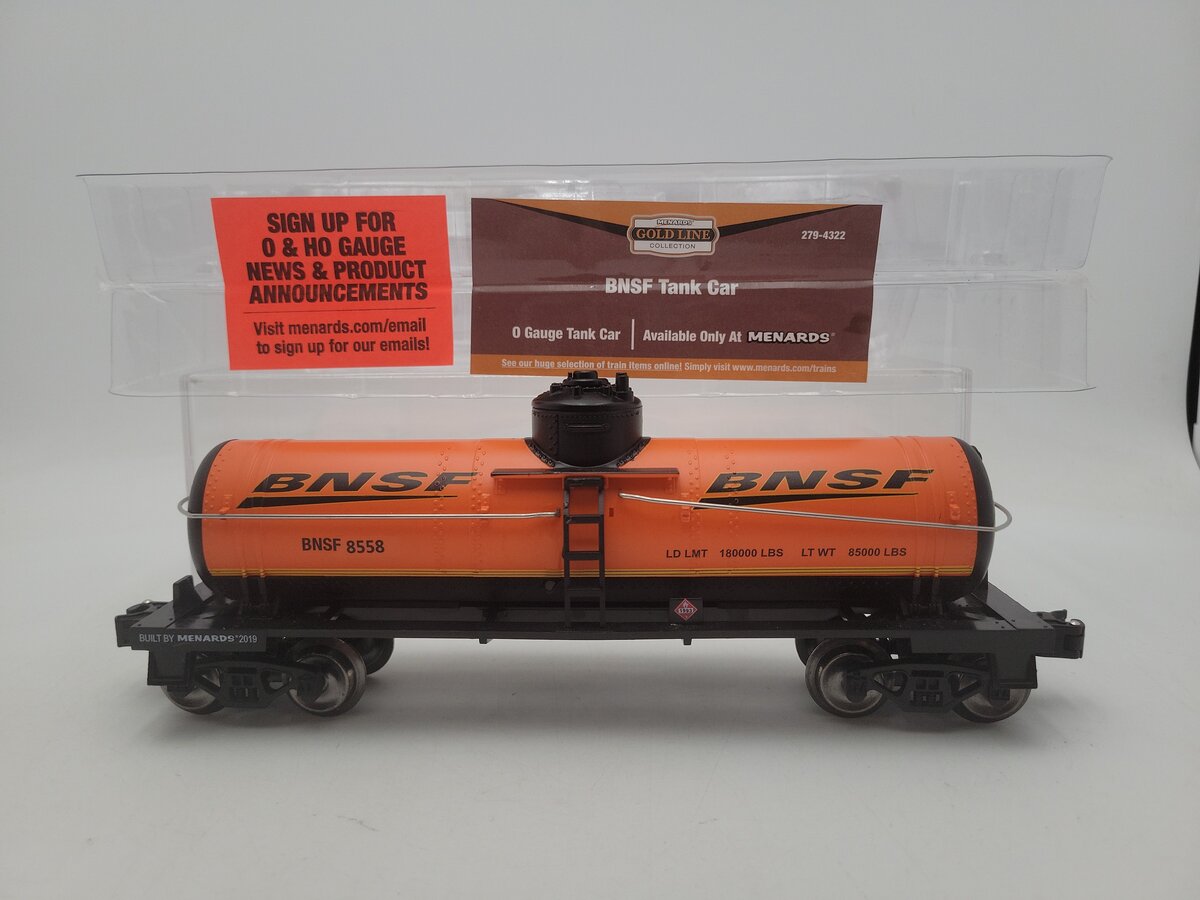 Menards 279-4322 O Gauge BNSF Single Dome Tank Car EX