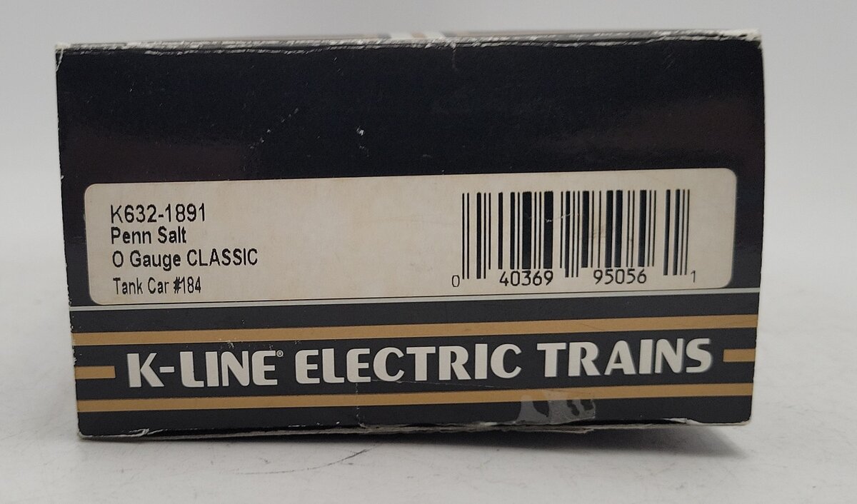 K-Line K632-1891 O Gauge Pennsylvania Salt Mfg. Co Single Dome Tank Car #184 EX/Box