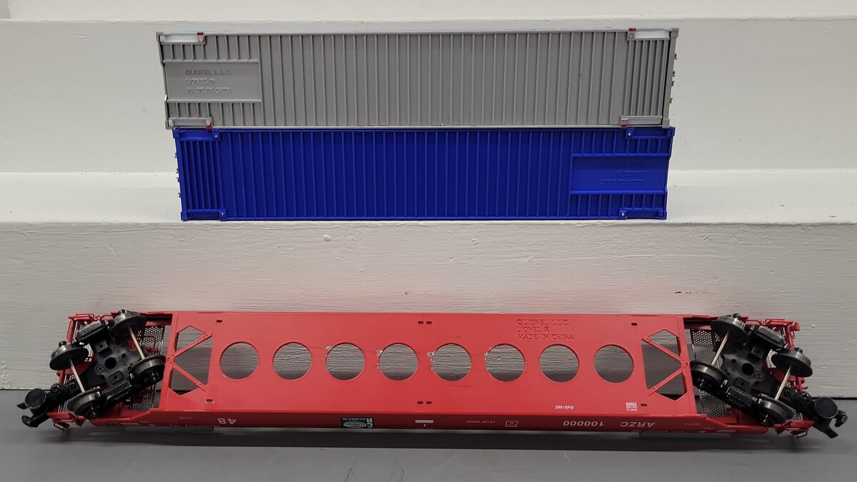 Lionel 6-84863 O Gauge AZRC Husky Stack Flatcar #100000 VG/Box