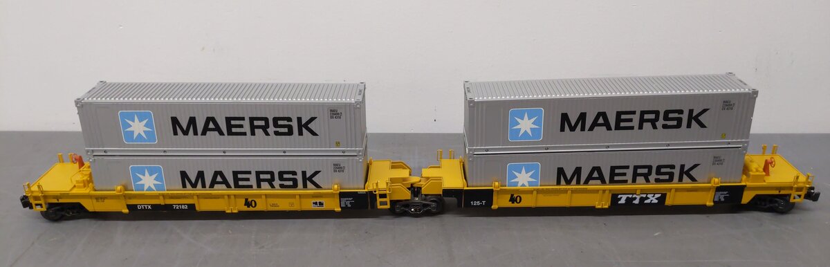 K-Line K779420 O Gauge DTTX Deep Well Car W/ 4 Maersk Containers EX/Box