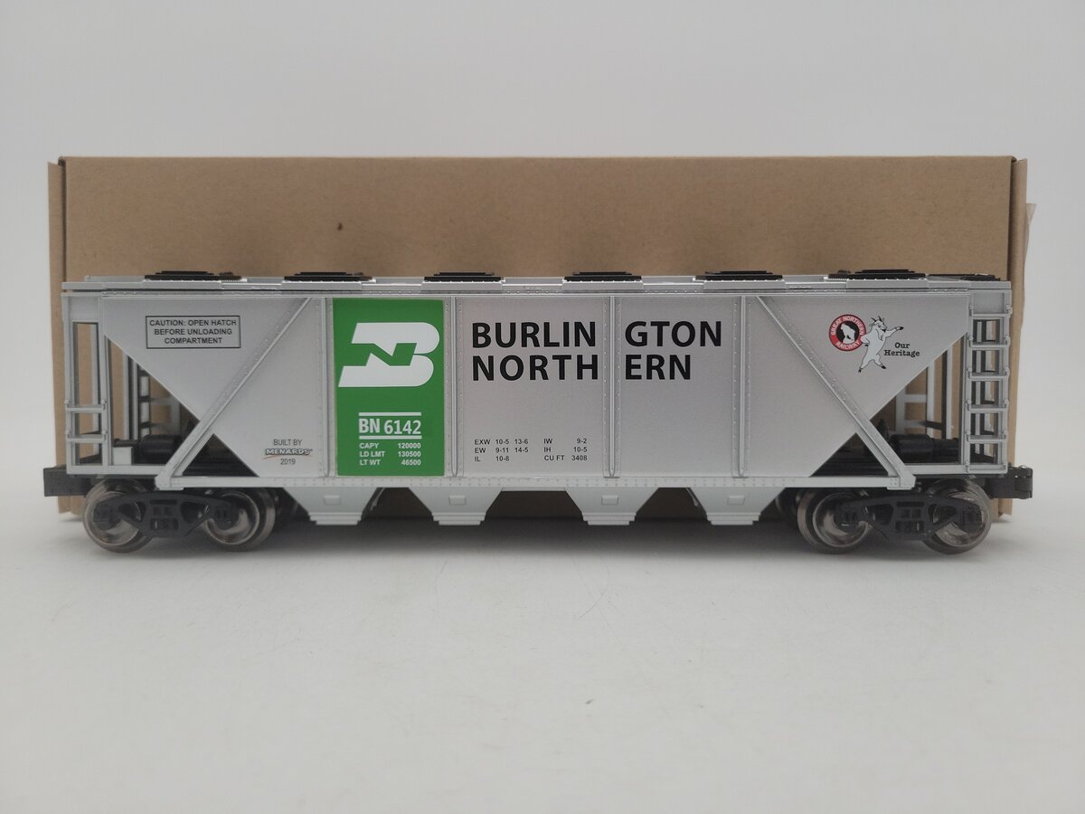 Menards 279-5273 O Gauge Burlington Northern Covered Hopper Car EX/Box
