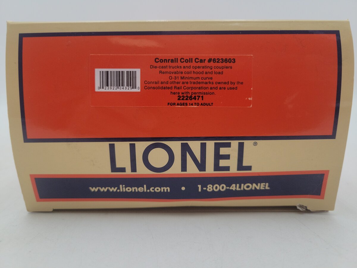 Lionel 2226471 O Gauge Conrail Coil Car #623603 EX/Box