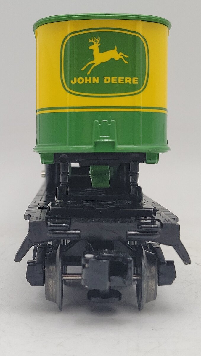 Lionel 1928350 O Gauge John Deere Flatcar w/ Piggyback Trailers VG/Box