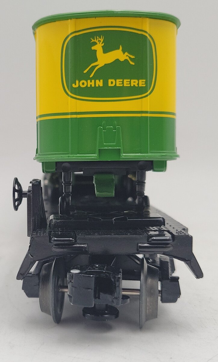 Lionel 1928350 O Gauge John Deere Flatcar w/ Piggyback Trailers VG/Box