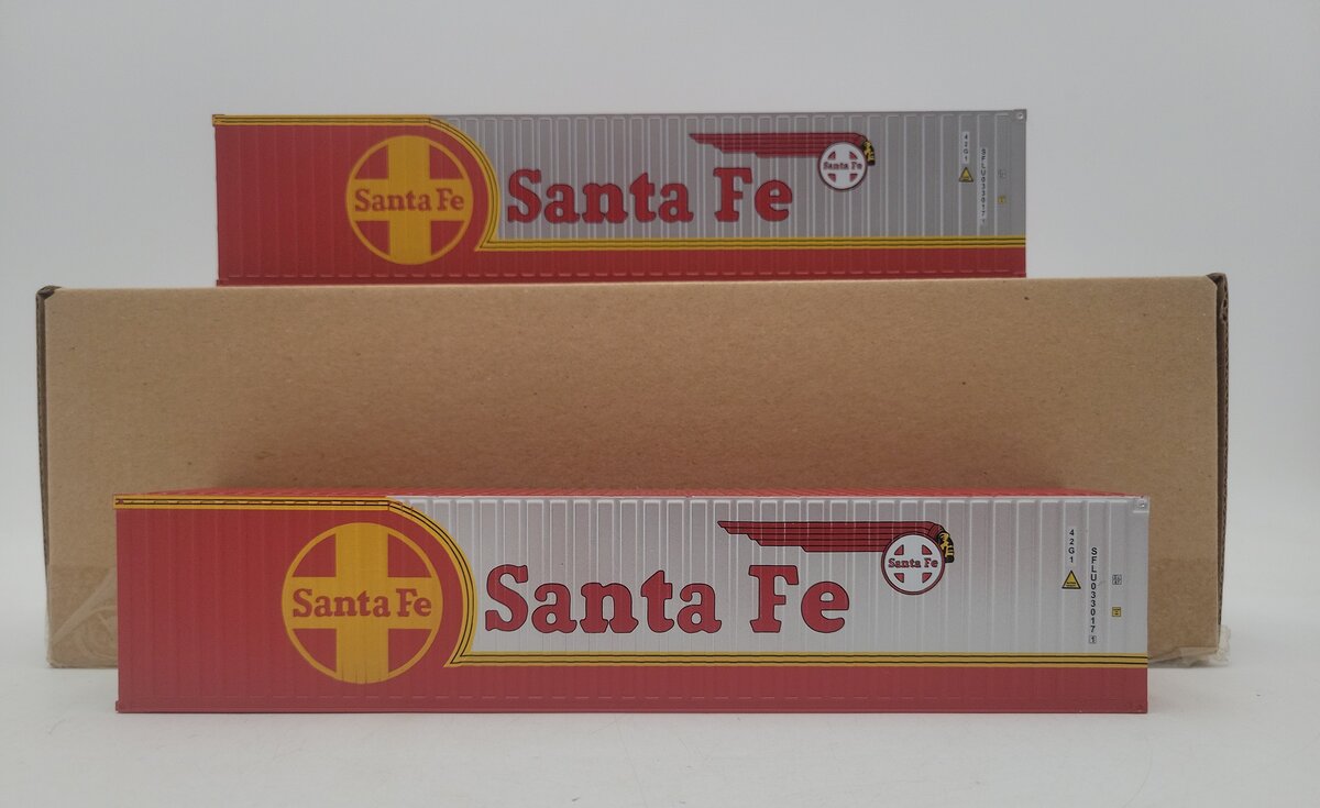Menards 279-4658 O Gauge 40' Santa Fe Containers (Set of 2) EX/Box