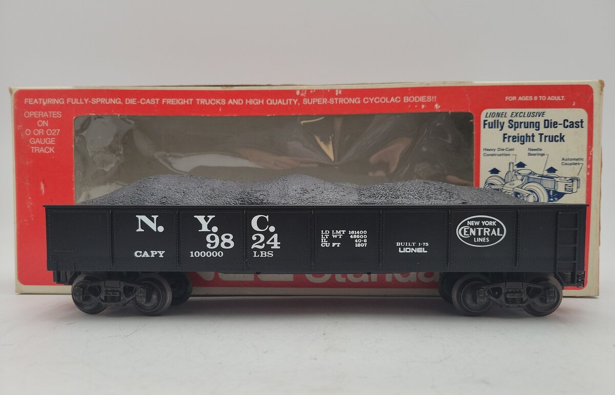 Lionel 6-9824 O Gauge New York Central Gondola with Coal Load #9824 EX/Box