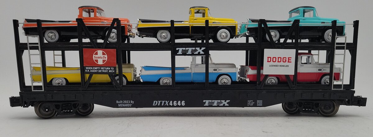 Menards 279-3912 O TXX Auto Carrier w/ Six Cars #4646 VG