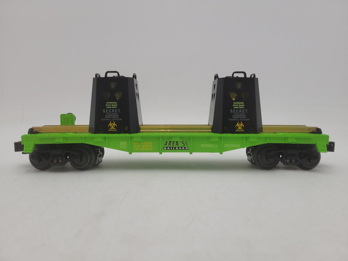 Lionel 2028320 O Gauge Area 51 Alien Radioactive Flatcar EX/Box