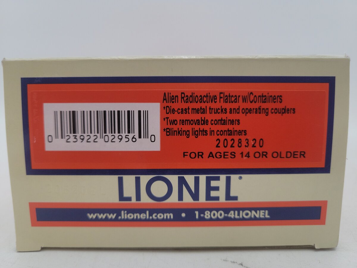 Lionel 2028320 O Gauge Area 51 Alien Radioactive Flatcar EX/Box