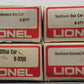 Lionel O Gauge Assorted Freight Cars: #9708, #9711, #9771, #9266 [4] LN/Box