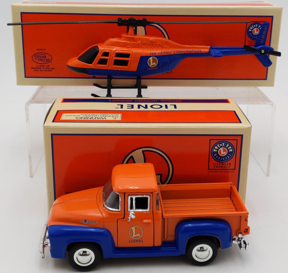 Lionel TMT-411 1:48 1956 Ford Diecast Pick-up Truck and Helicopter Set LN/Box