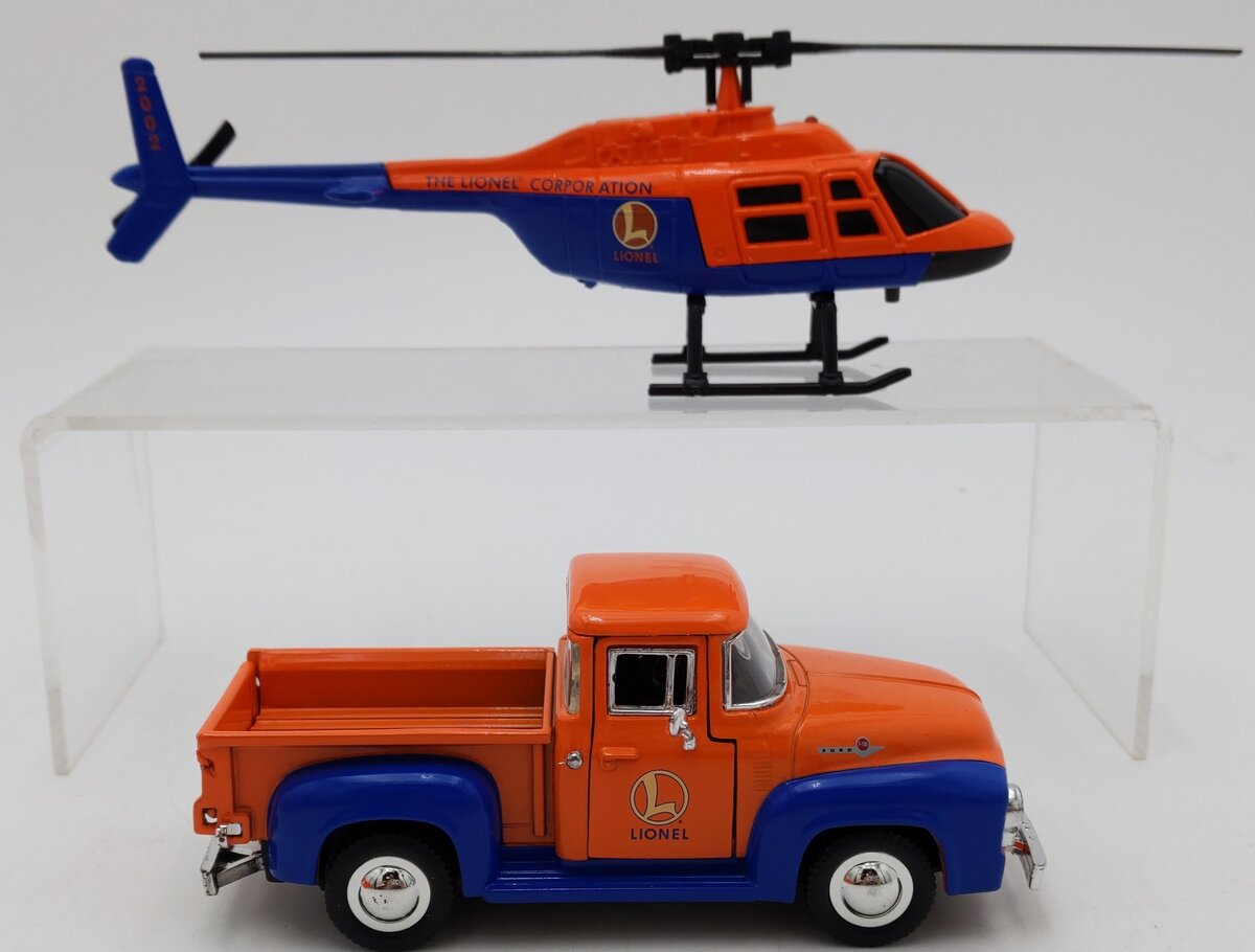 Lionel TMT-411 1:48 1956 Ford Diecast Pick-up Truck and Helicopter Set LN/Box