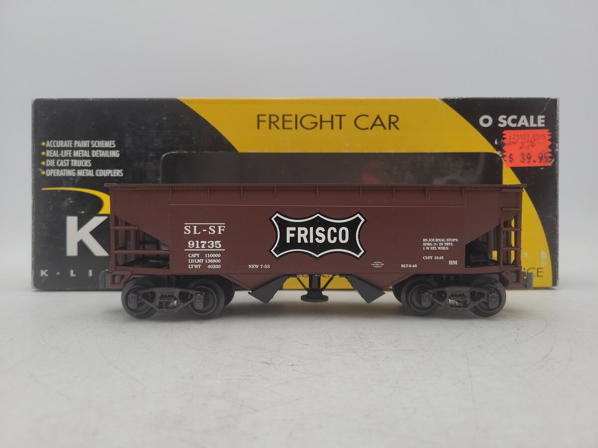 K-Line K725-2051 O Gauge Frisco Operating Hopper with Coal Load #91735 EX/Box