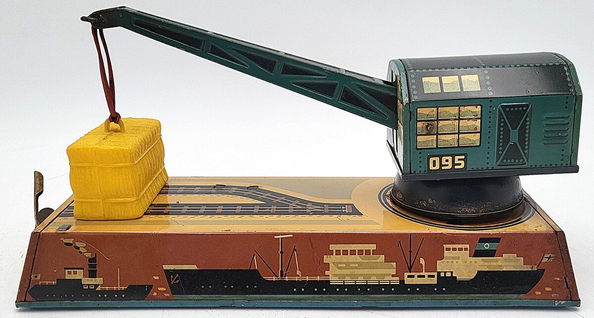 Biller 095 Tinplate Wind-Up Dock Yard Crane VG