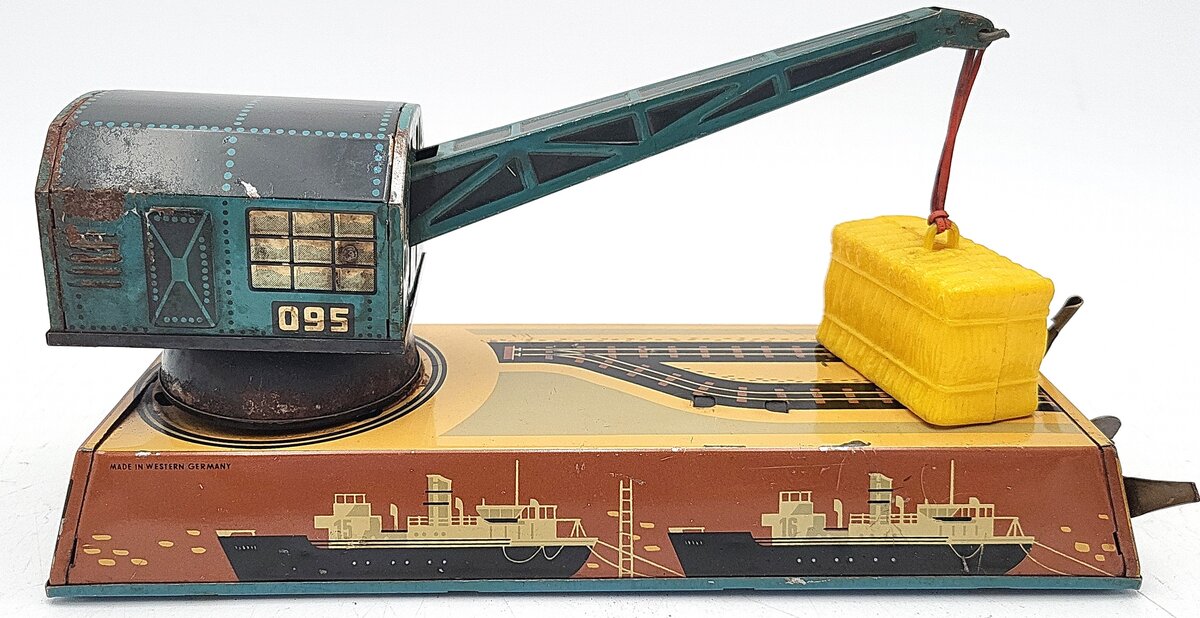 Biller 095 Tinplate Wind-Up Dock Yard Crane VG