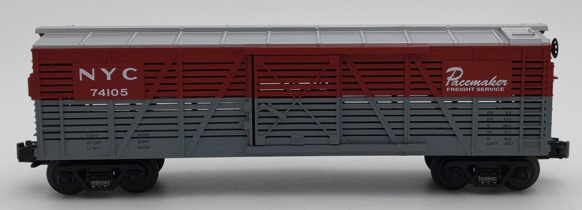MTH 30-7112 O Gauge New York Central Pacemaker Stock Car #74105 LN/Box